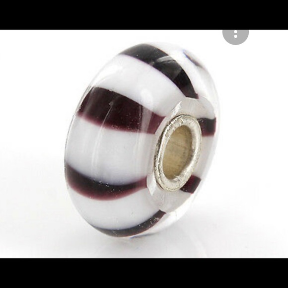 White and Black stripe Trollbead - Picture 1 of 2